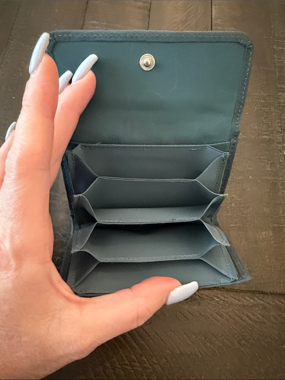 Buxton Options Pale Blue Leather Snap Wallet - Picture 3 of 10